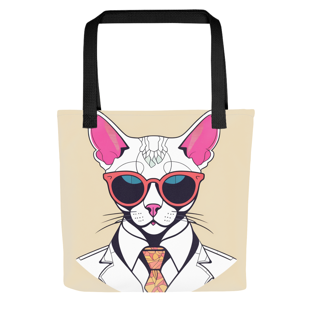 PugMug Custom White Devon Rex Cat Tote