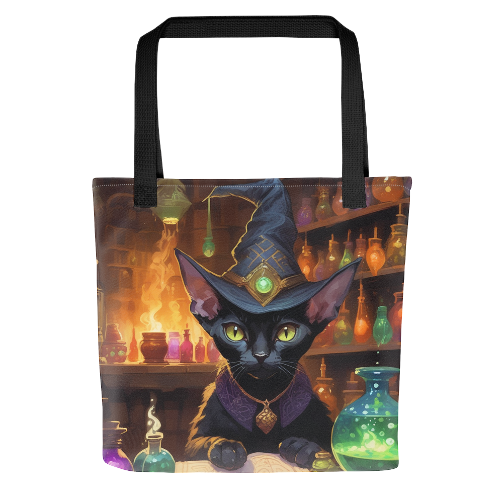 PugMug Custom Black Devon Rex Cat Tote