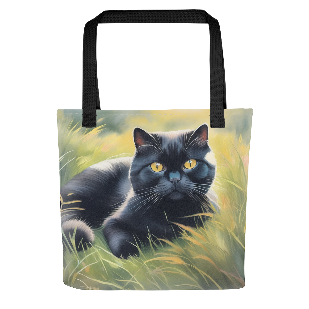 PugMug Custom Black Scottish Fold Cat Tote