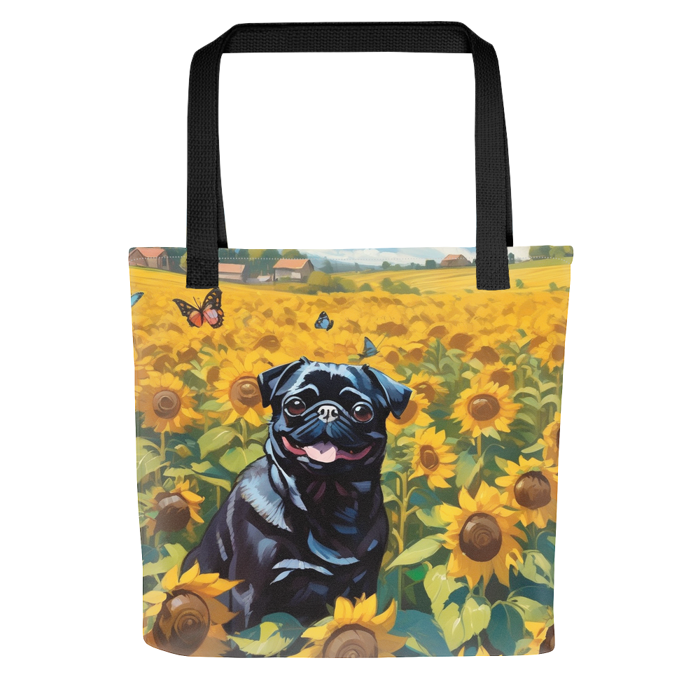 PugMug Custom Black Pug Tote
