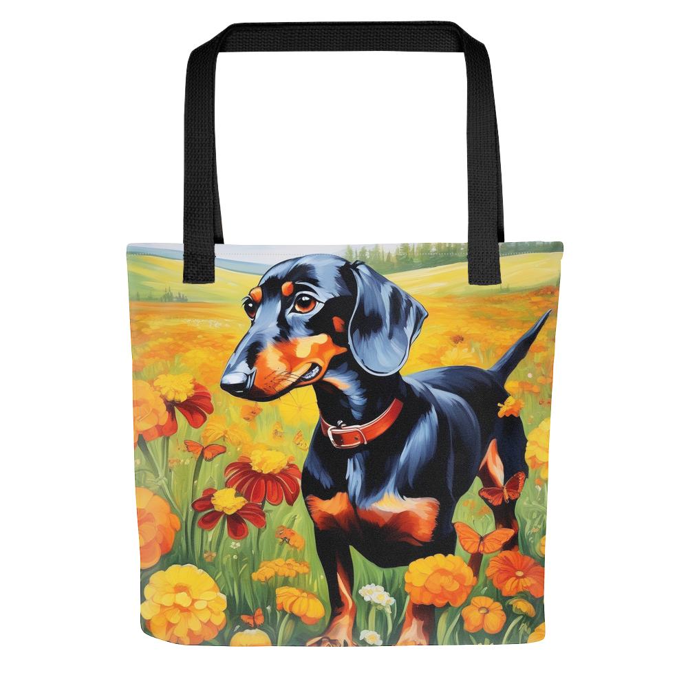 PugMug Custom Black Dachshund Tote