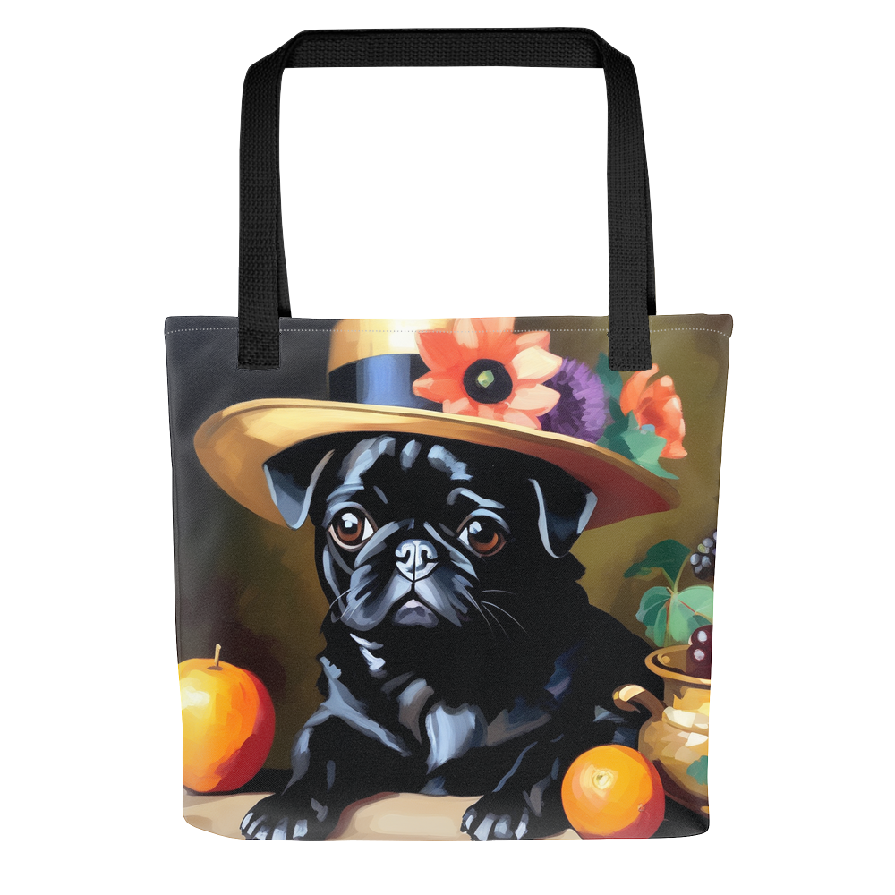 PugMug Custom Black Pug Tote