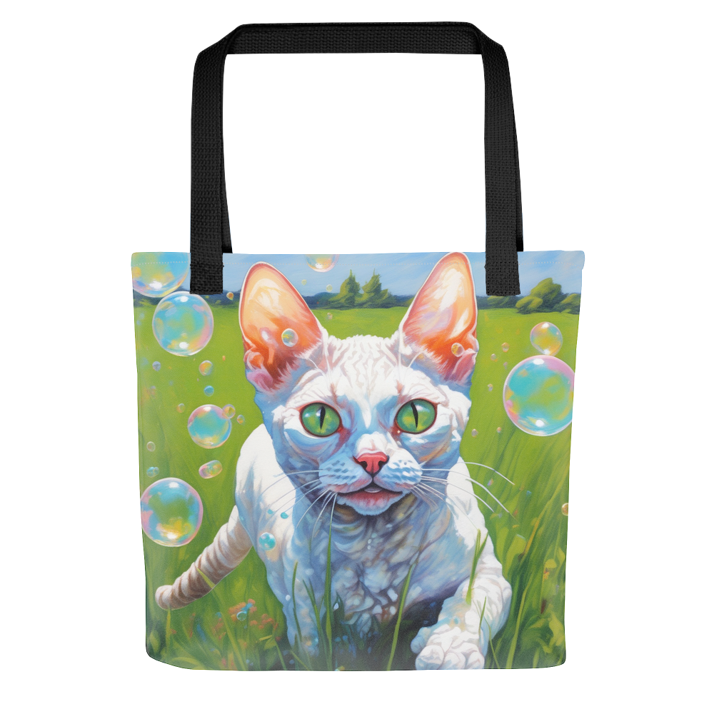 PugMug Custom White Devon Rex Cat Tote