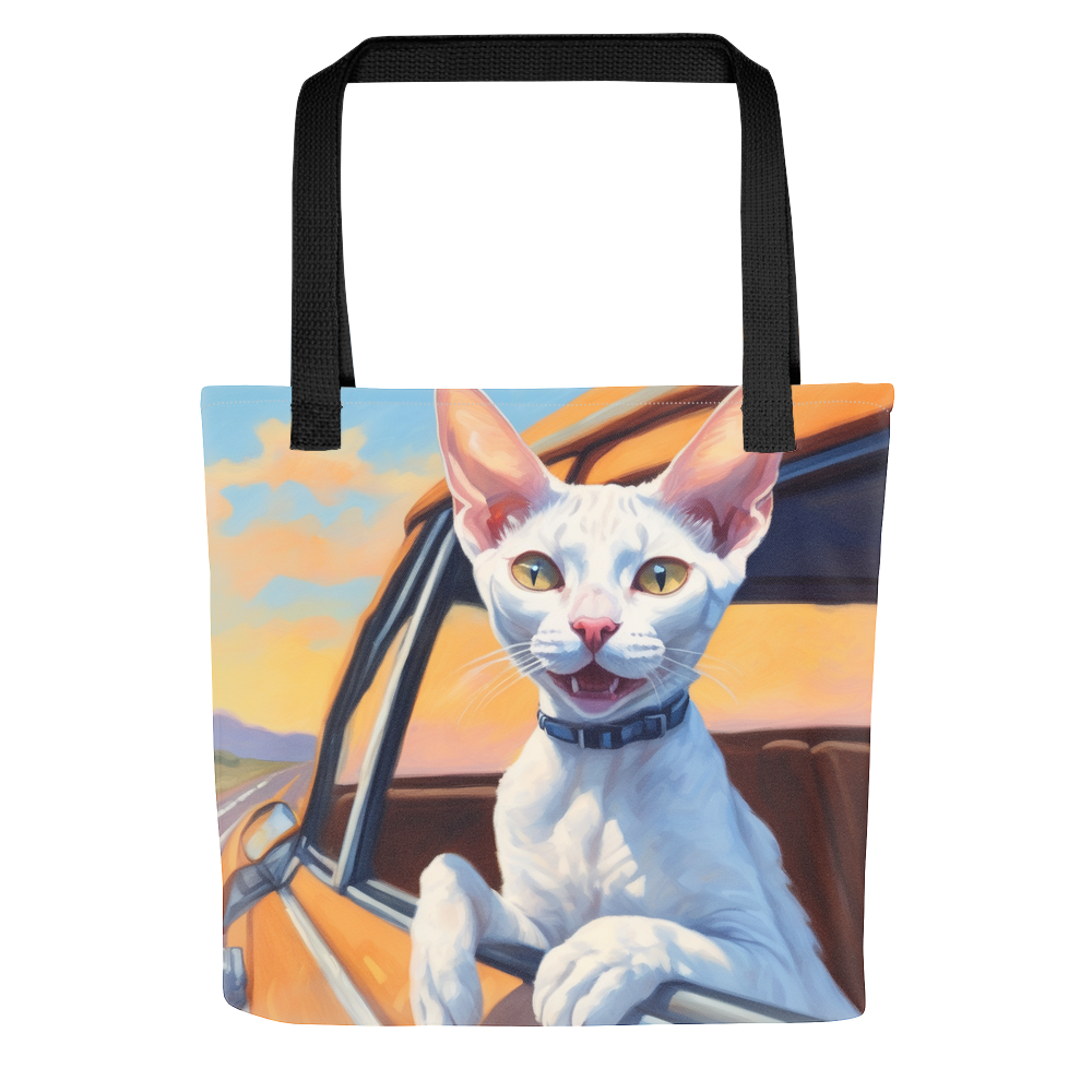 PugMug Custom White Devon Rex Cat Tote