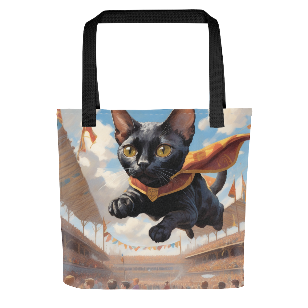 PugMug Custom Black Devon Rex Cat Tote