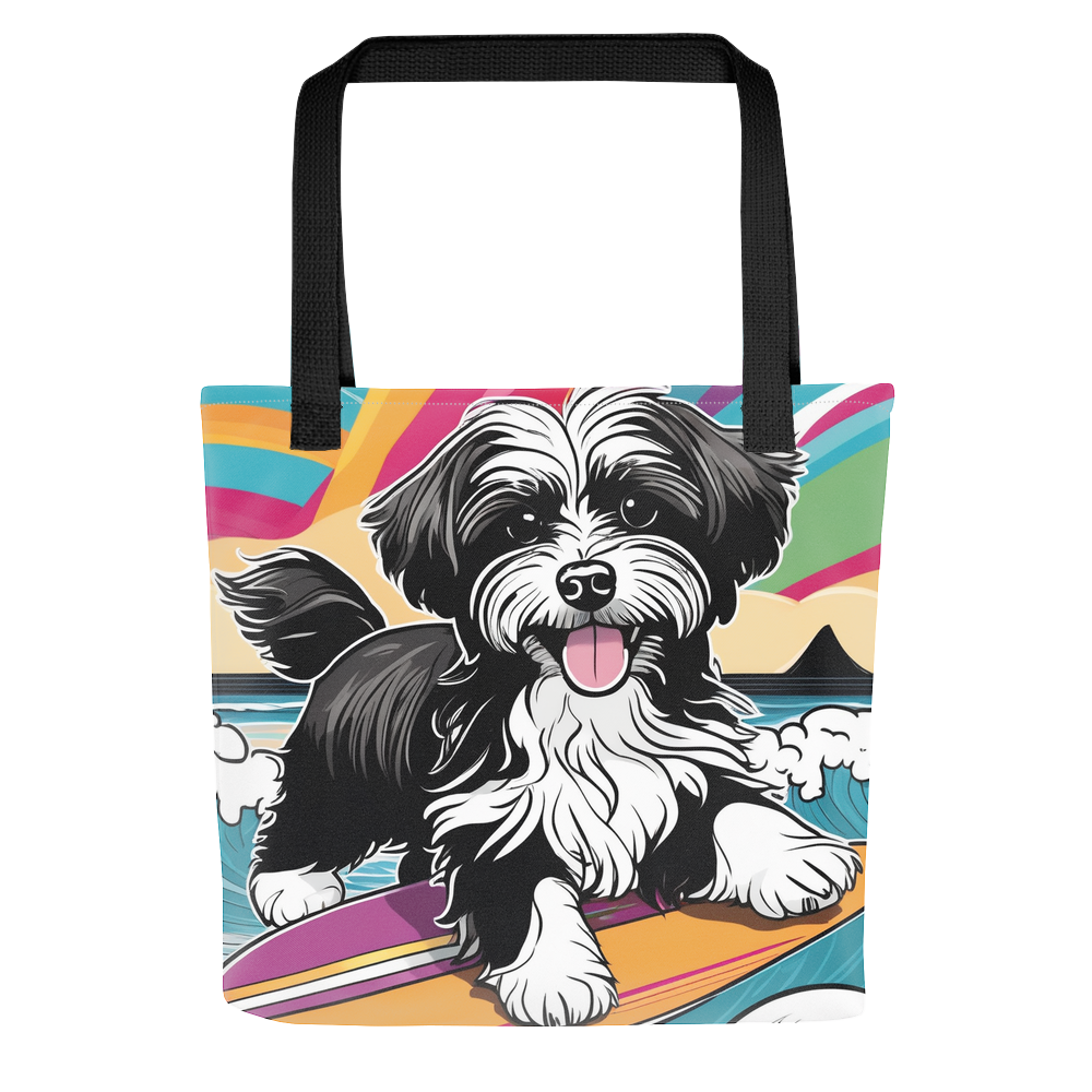 PugMug Custom Black-and-white Havanese Dog Tote