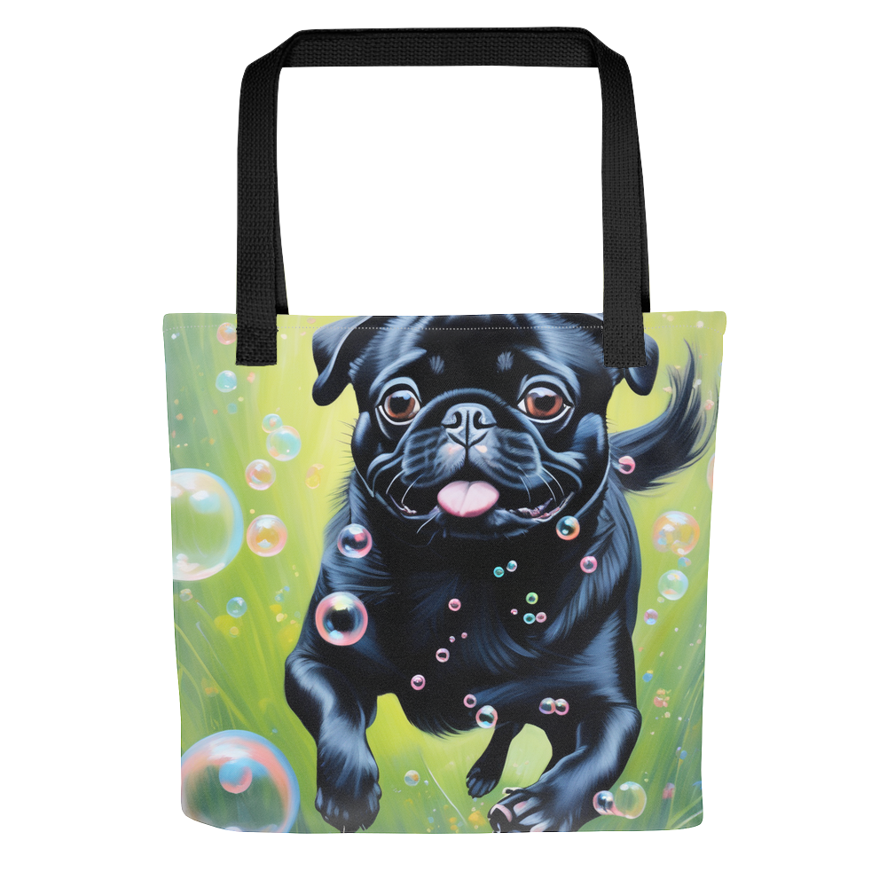PugMug Custom Black Pug Tote