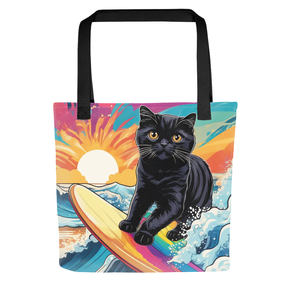 PugMug Custom Black Scottish Fold Cat Tote