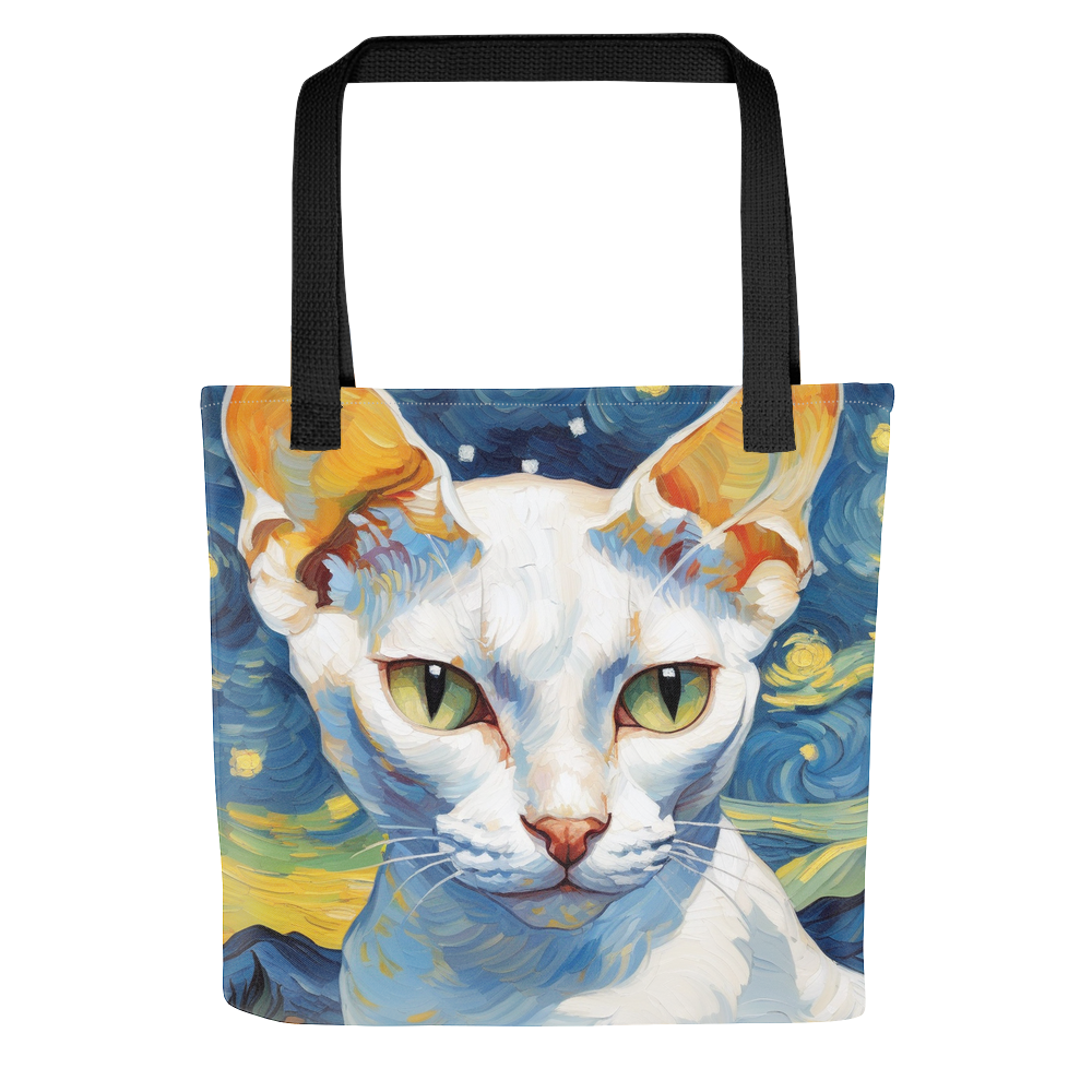 PugMug Custom White Devon Rex Cat Tote