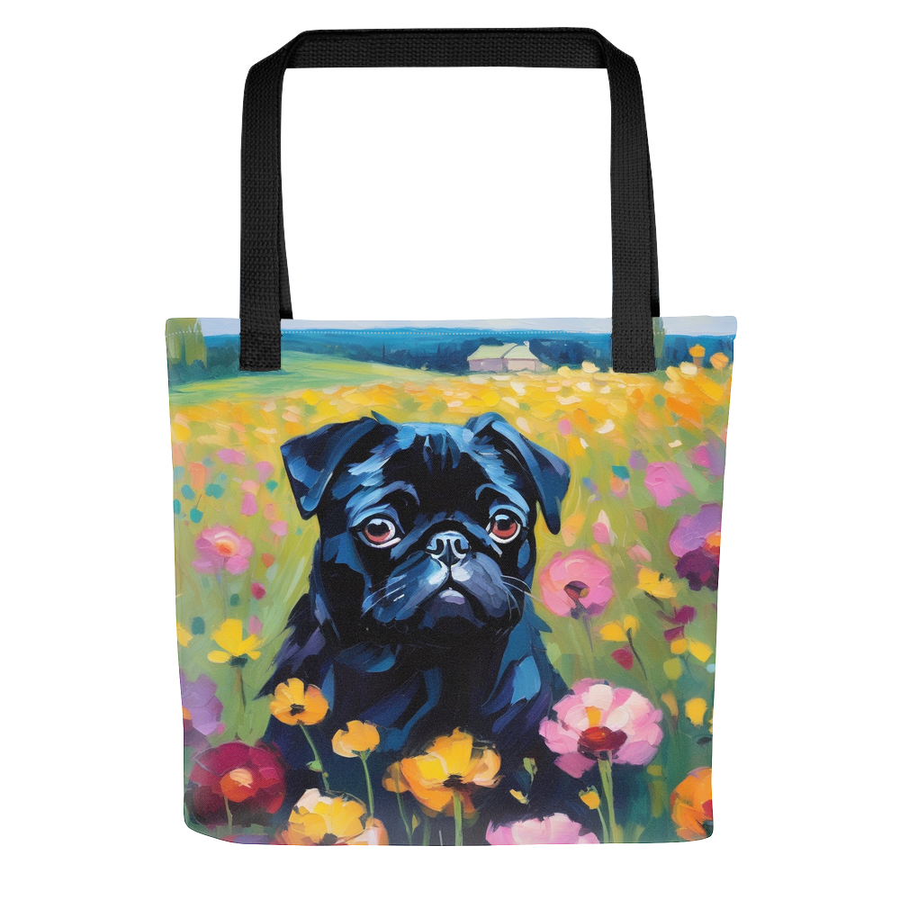 PugMug Custom Black Pug Tote