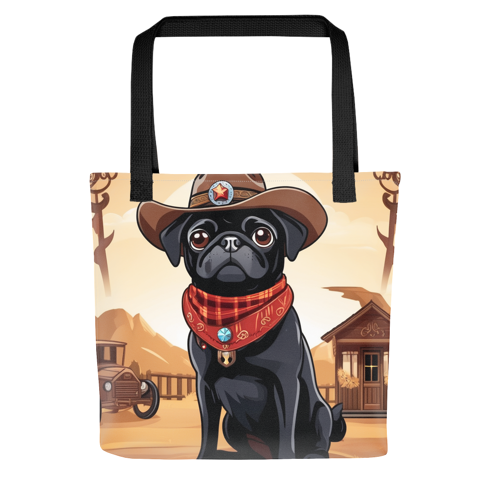 PugMug Custom Black Pug Tote