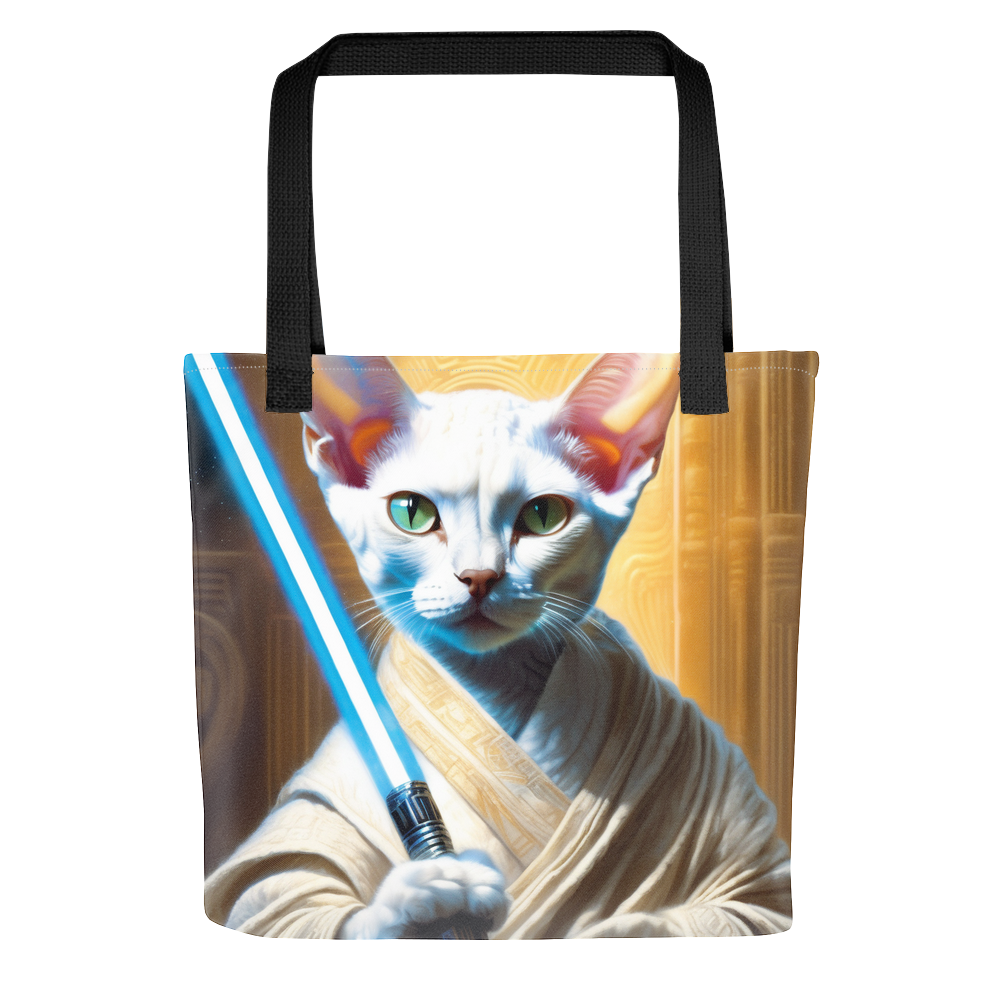 PugMug Custom White Devon Rex Cat Tote