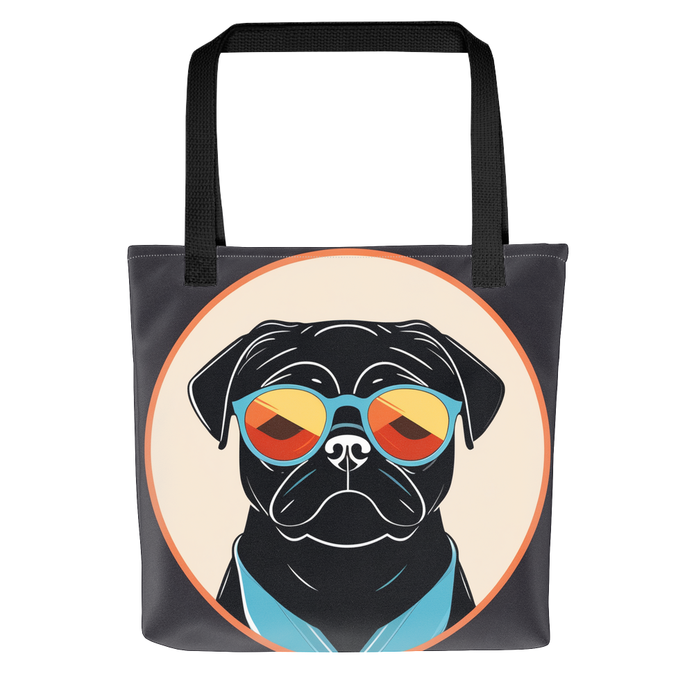 PugMug Custom Black Pug Tote
