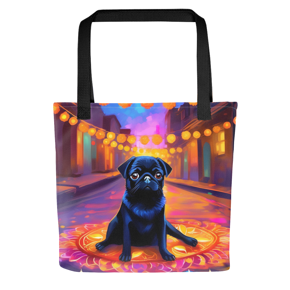 PugMug Custom Black Pug Tote