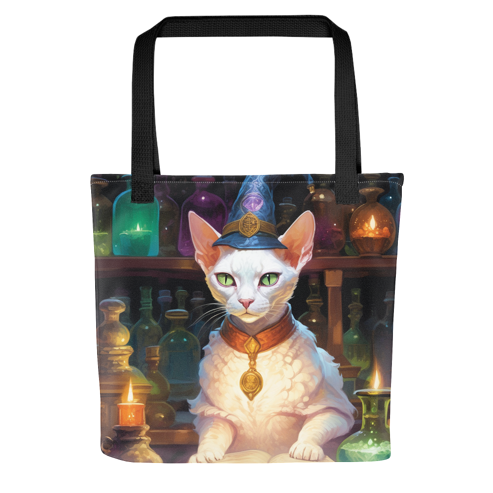 PugMug Custom White Devon Rex Cat Tote