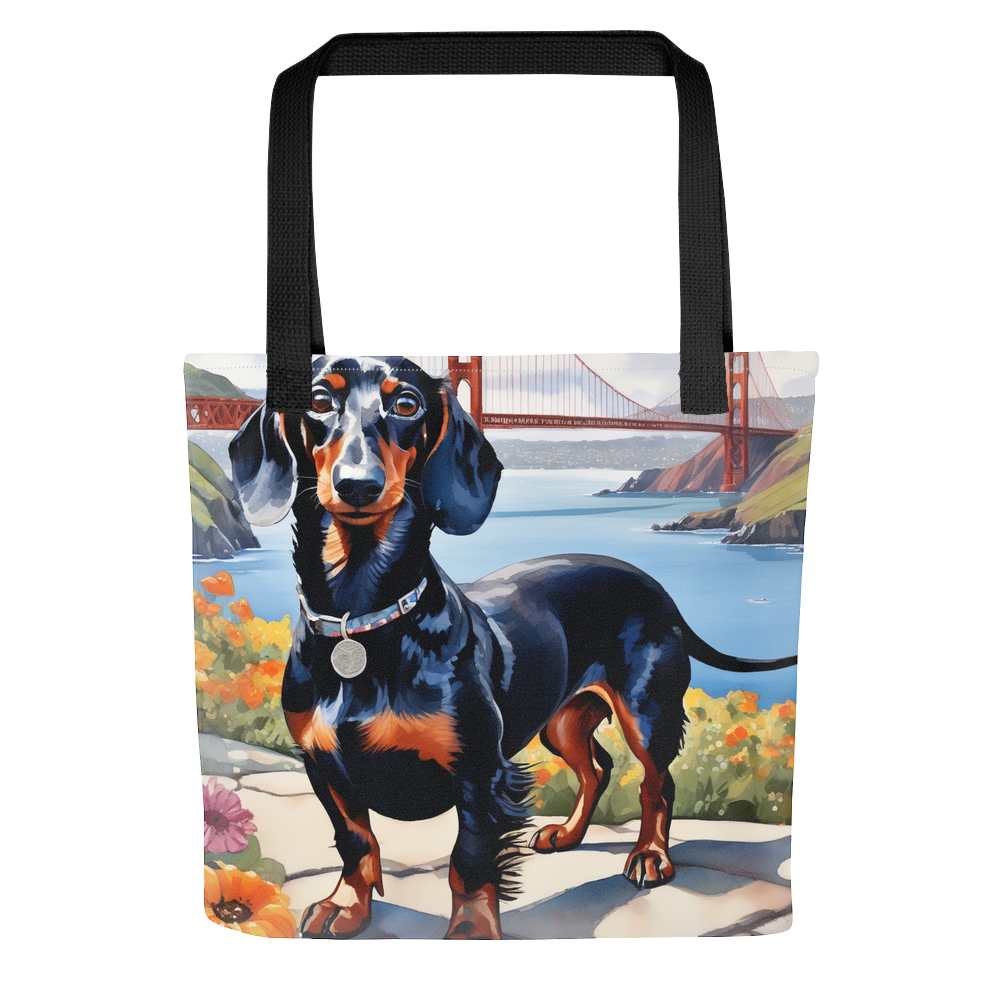 PugMug Custom Black Dachshund Tote