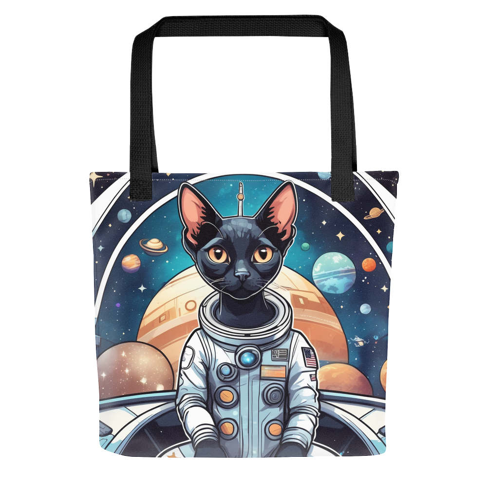 PugMug Custom Black Devon Rex Cat Tote