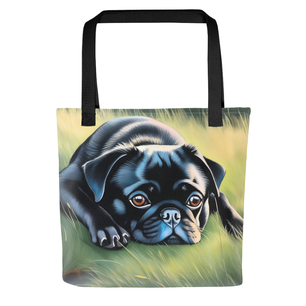 PugMug Custom Black Pug Tote