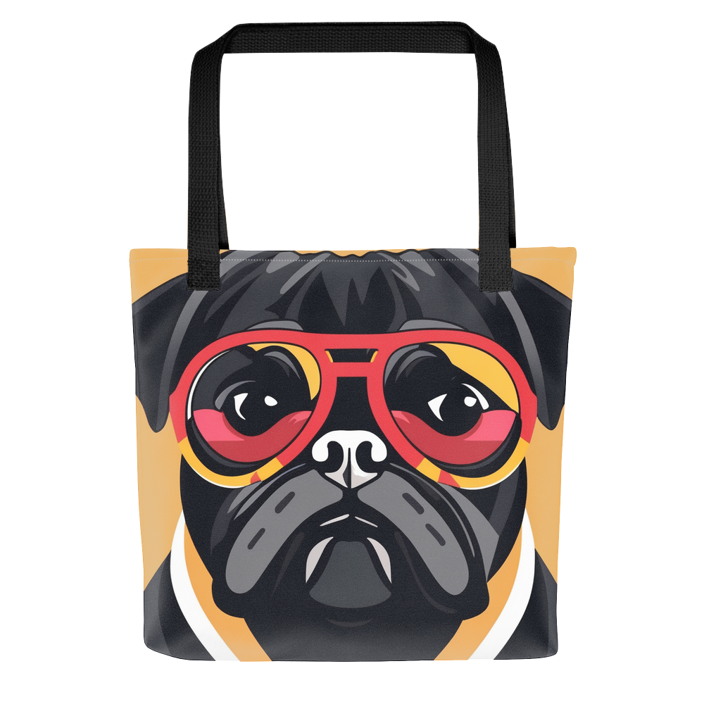 PugMug Custom Black Pug Tote