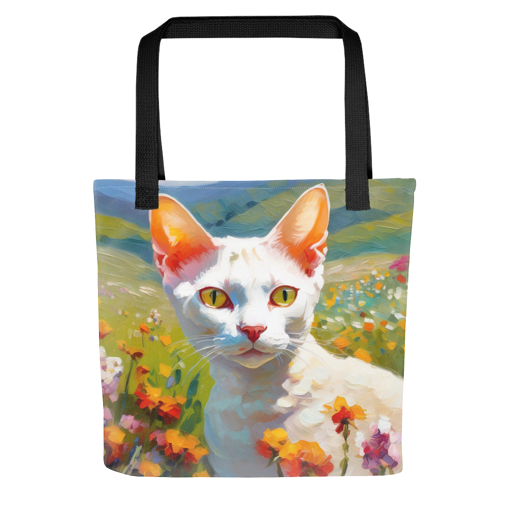 PugMug Custom White Devon Rex Cat Tote
