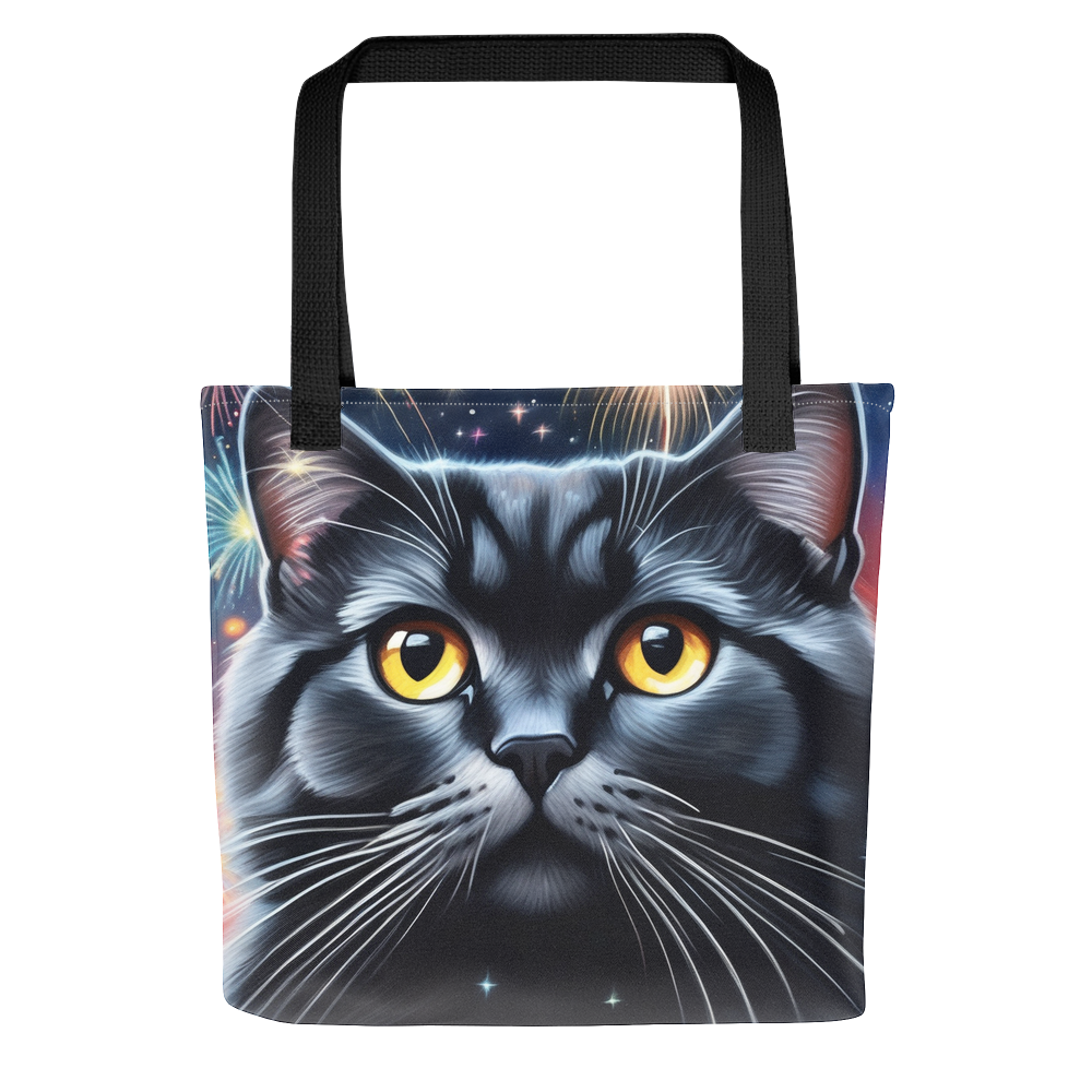 PugMug Custom Black Scottish Fold Cat Tote