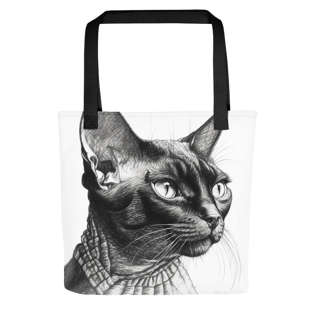 PugMug Custom Black Devon Rex Cat Tote