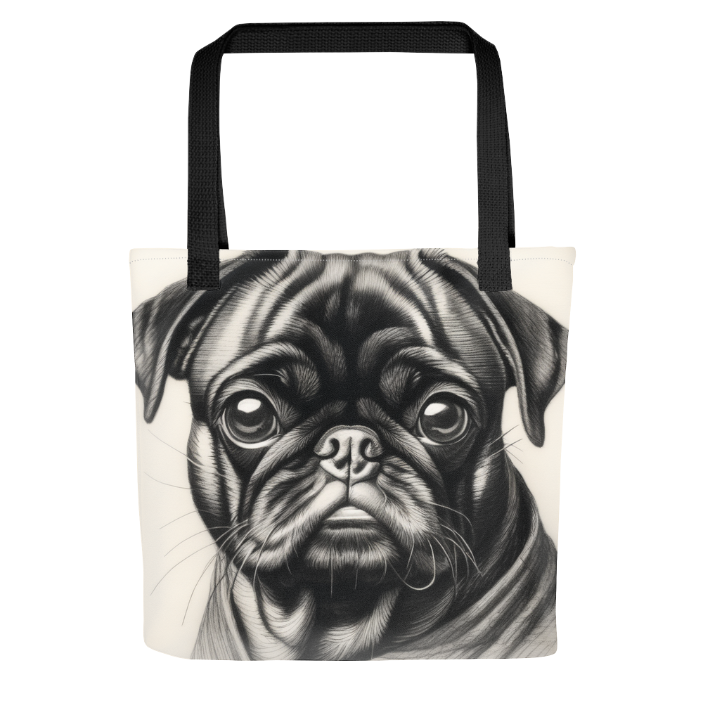 PugMug Custom Black Pug Tote
