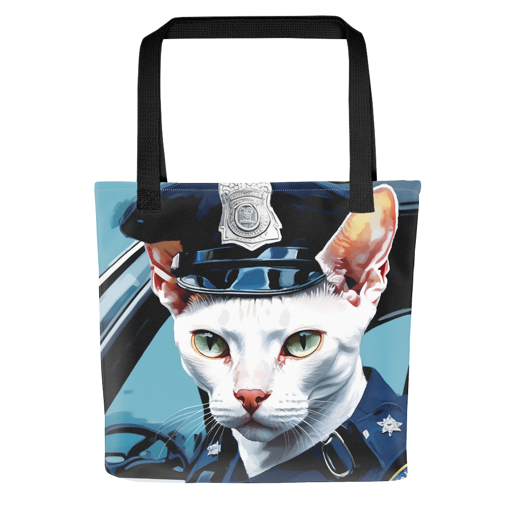 PugMug Custom White Devon Rex Cat Tote