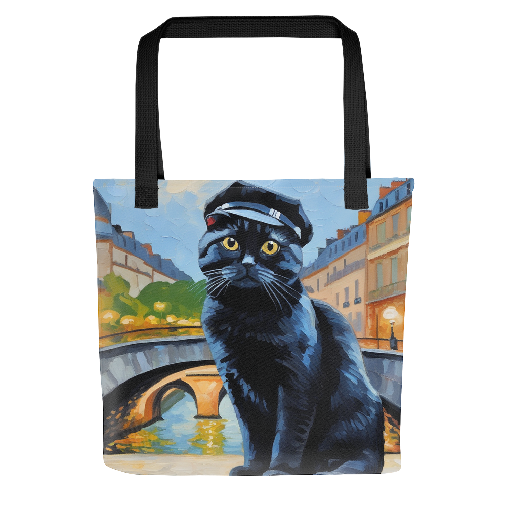 PugMug Custom Black Scottish Fold Cat Tote