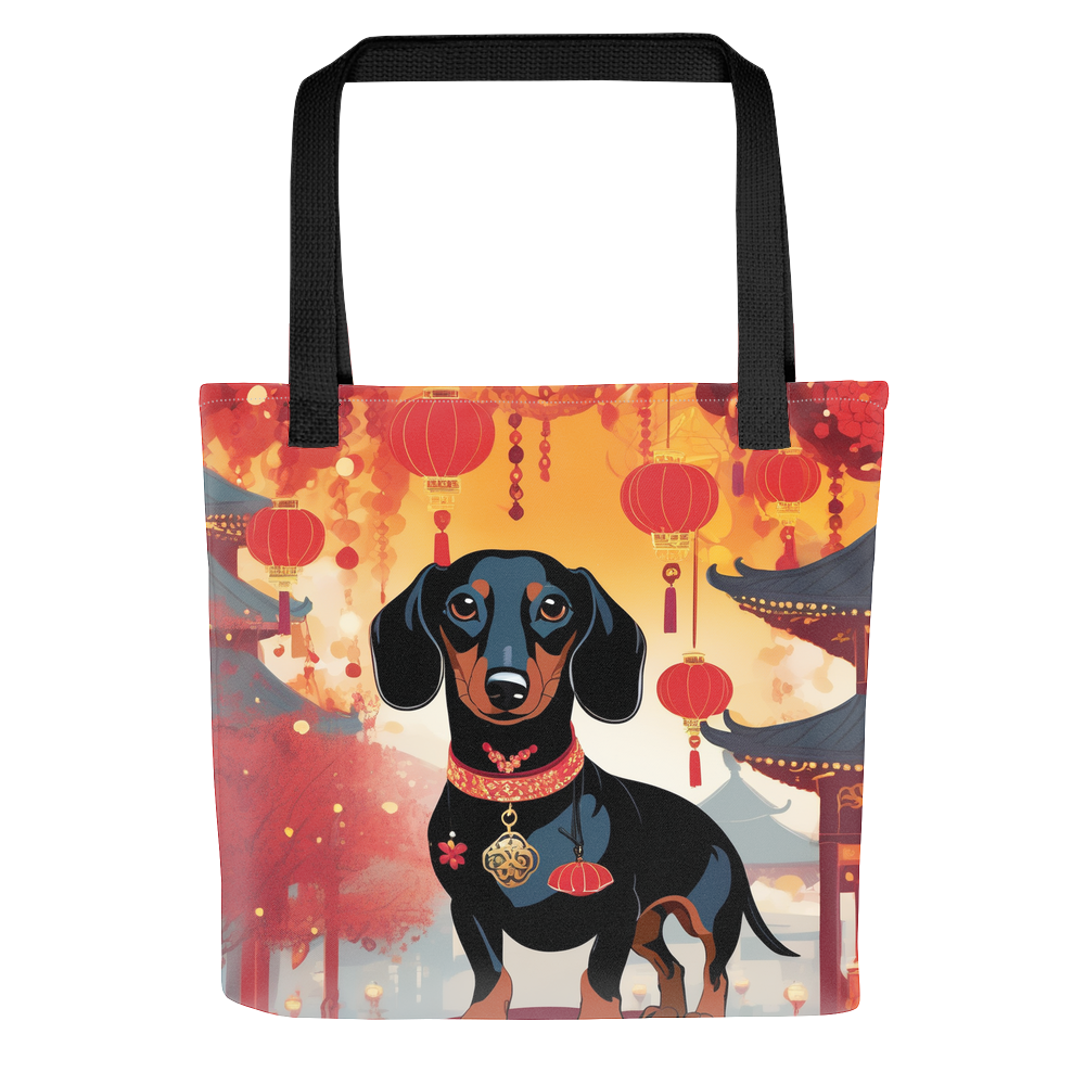 PugMug Custom Black Dachshund Tote