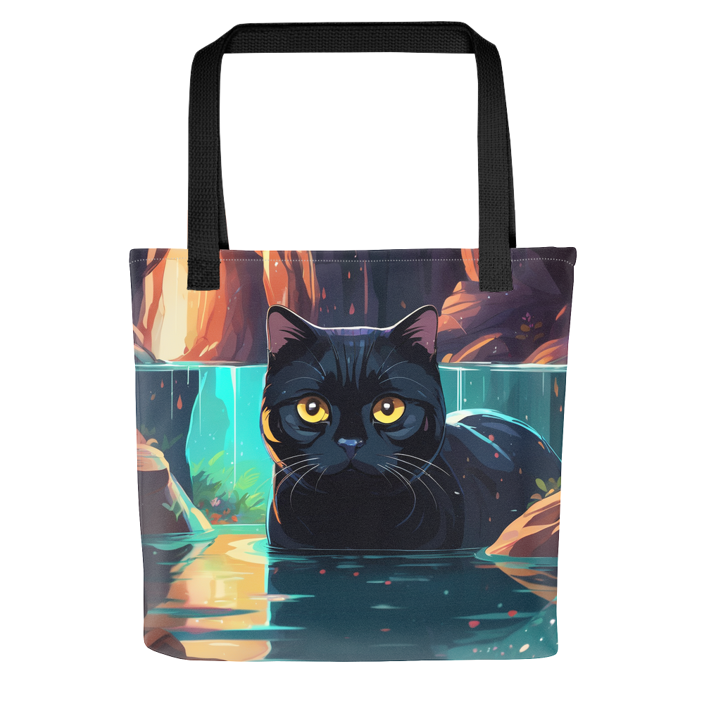 PugMug Custom Black Scottish Fold Cat Tote