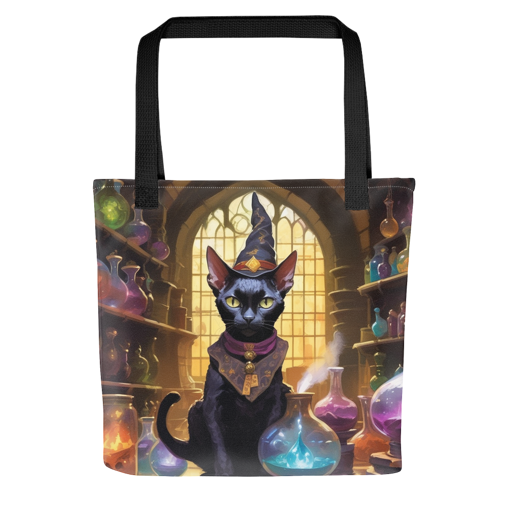 PugMug Custom Black Devon Rex Cat Tote