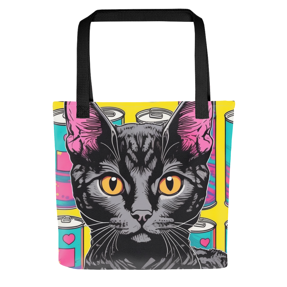 PugMug Custom Black Devon Rex Cat Tote