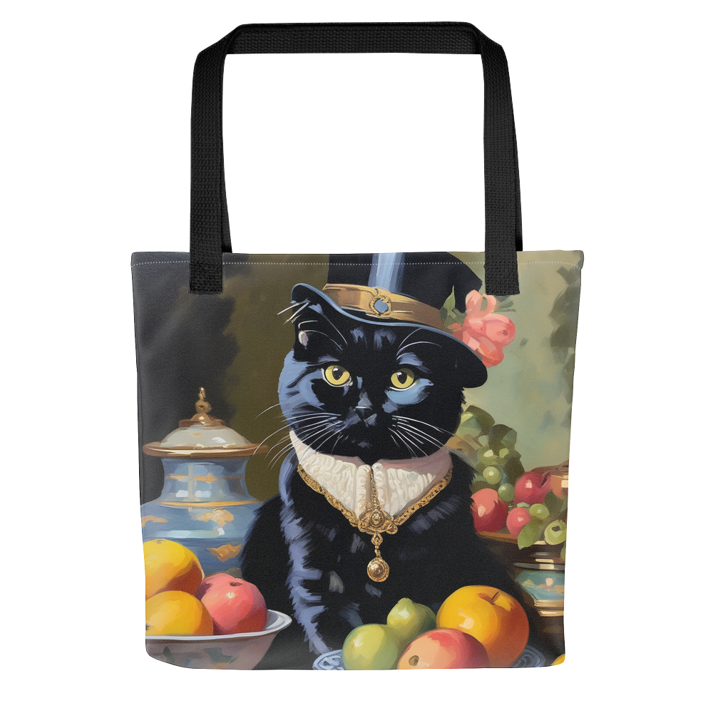 PugMug Custom Black Scottish Fold Cat Tote