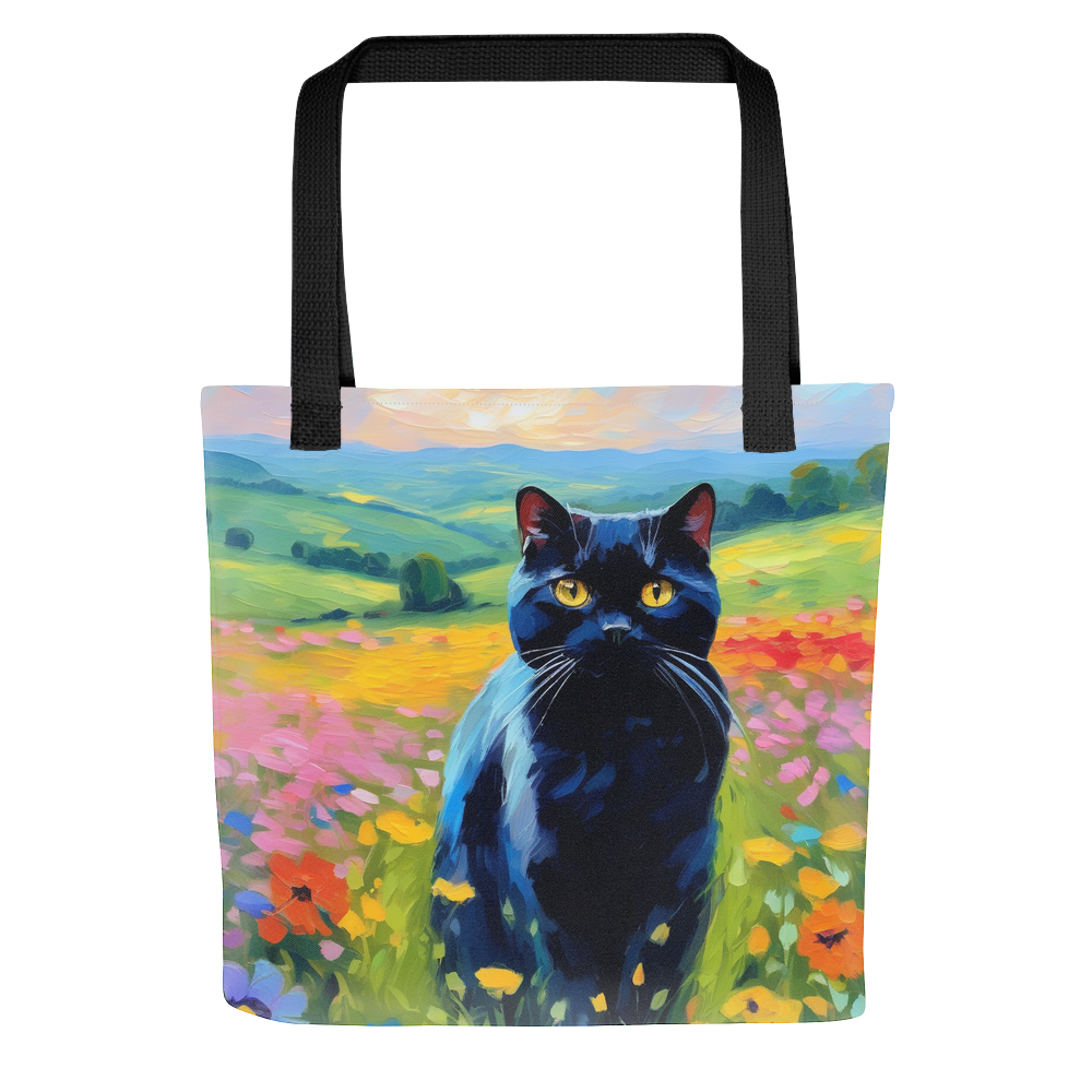 PugMug Custom Black Scottish Fold Cat Tote