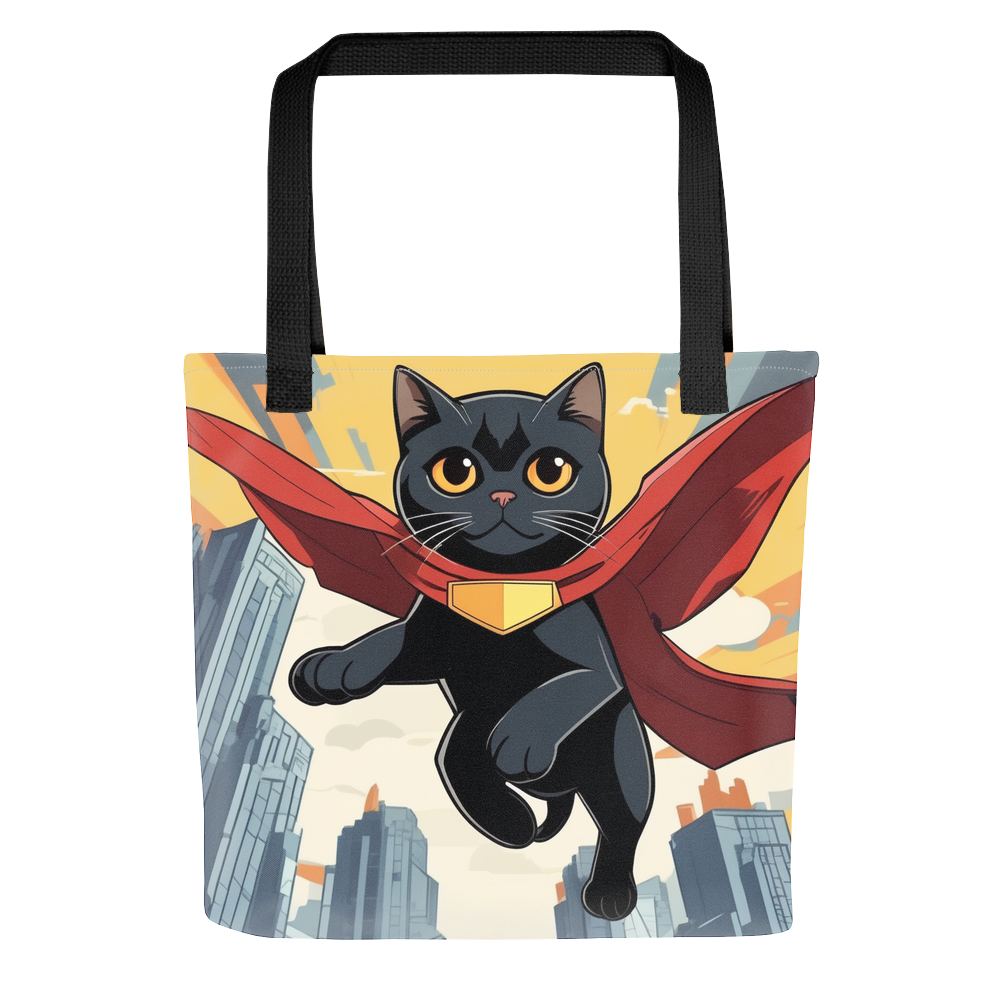 PugMug Custom Black Scottish Fold Cat Tote