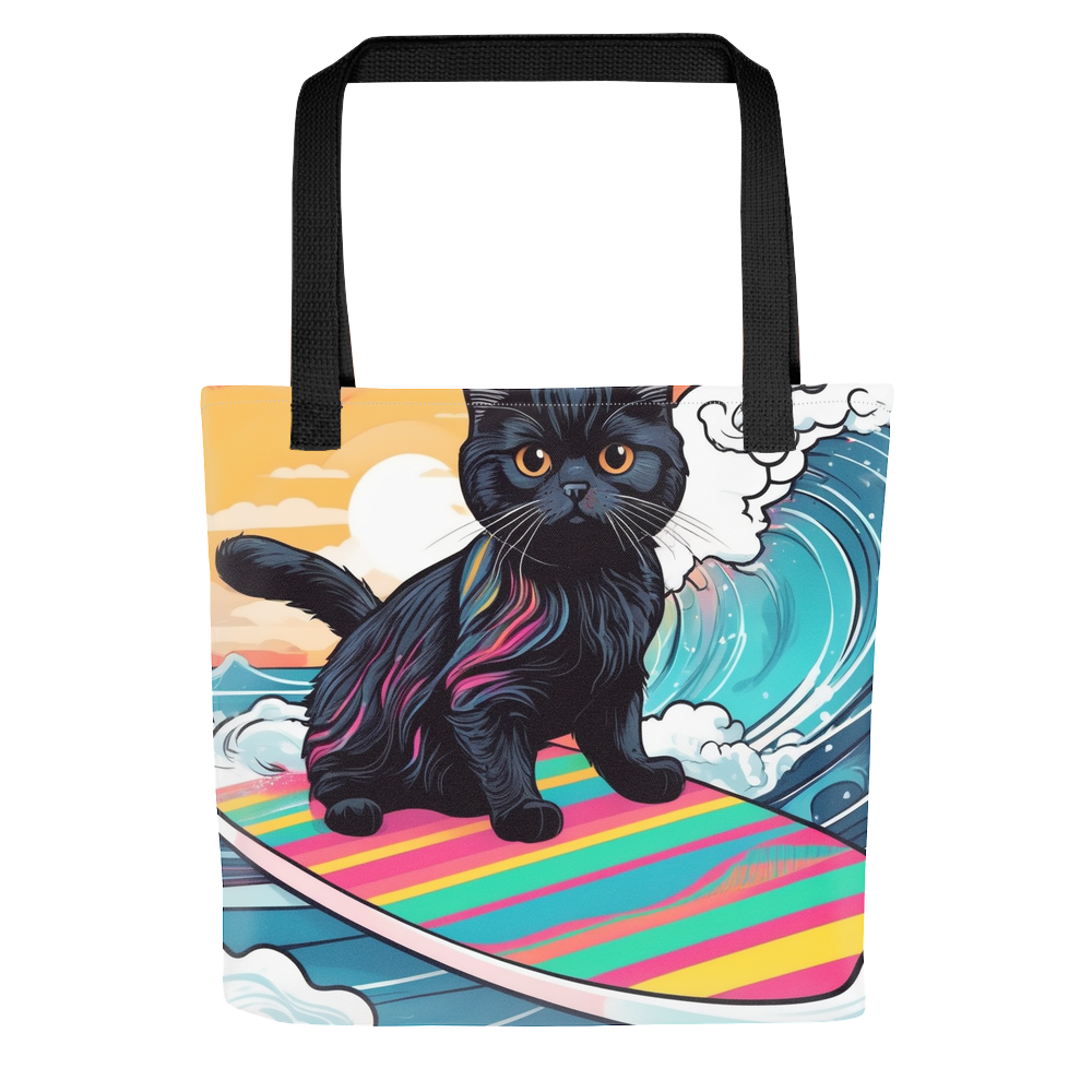 PugMug Custom Black Scottish Fold Cat Tote