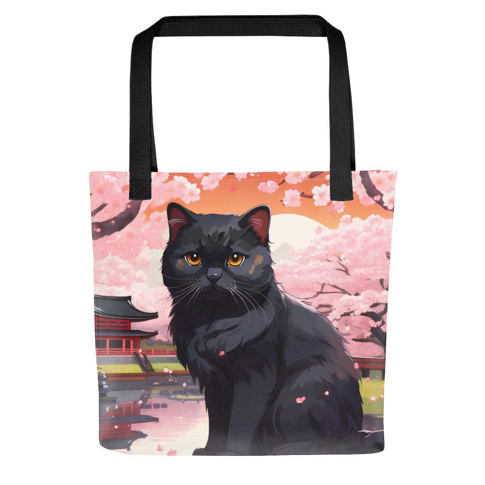 PugMug Custom Black Scottish Fold Cat Tote
