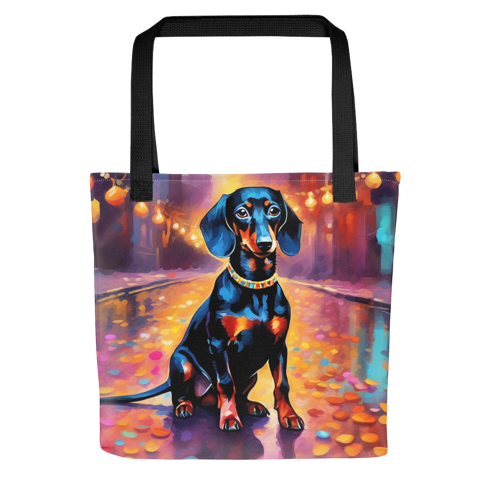 PugMug Custom Black Dachshund Tote