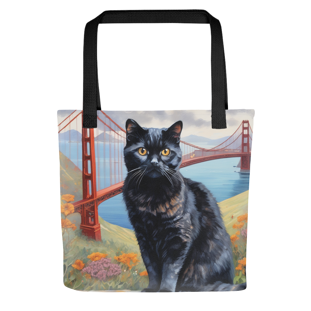 PugMug Custom Black Scottish Fold Cat Tote