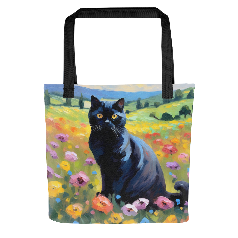 PugMug Custom Black Scottish Fold Cat Tote