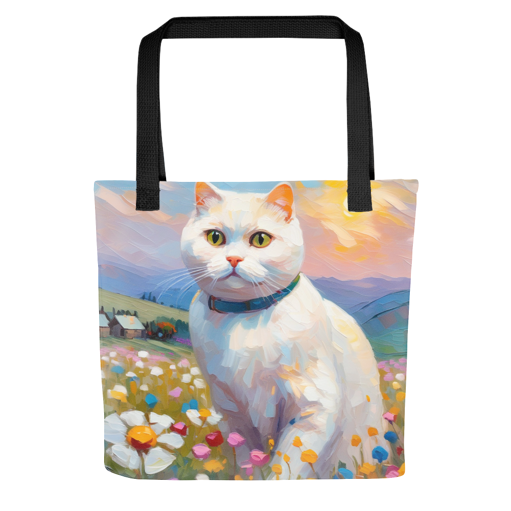 PugMug Custom White Scottish Fold Cat Tote