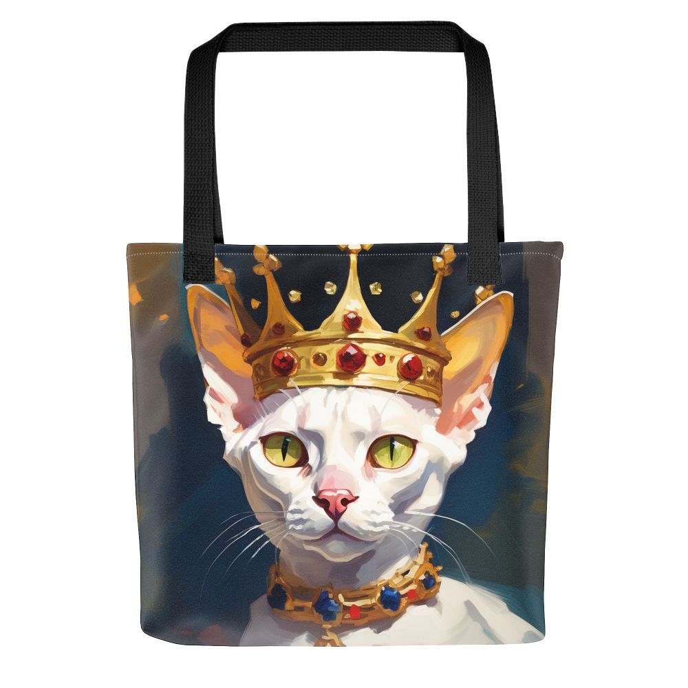 PugMug Custom White Devon Rex Cat Tote