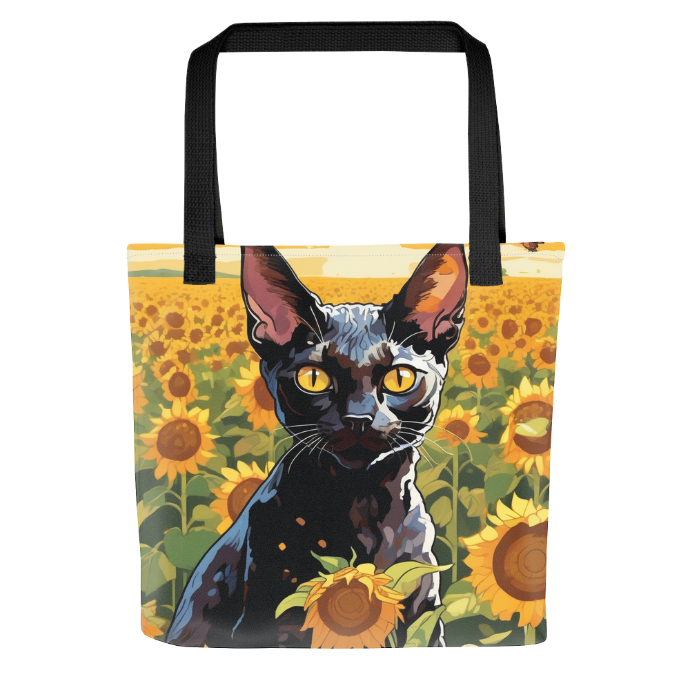 PugMug Custom Black Devon Rex Cat Tote