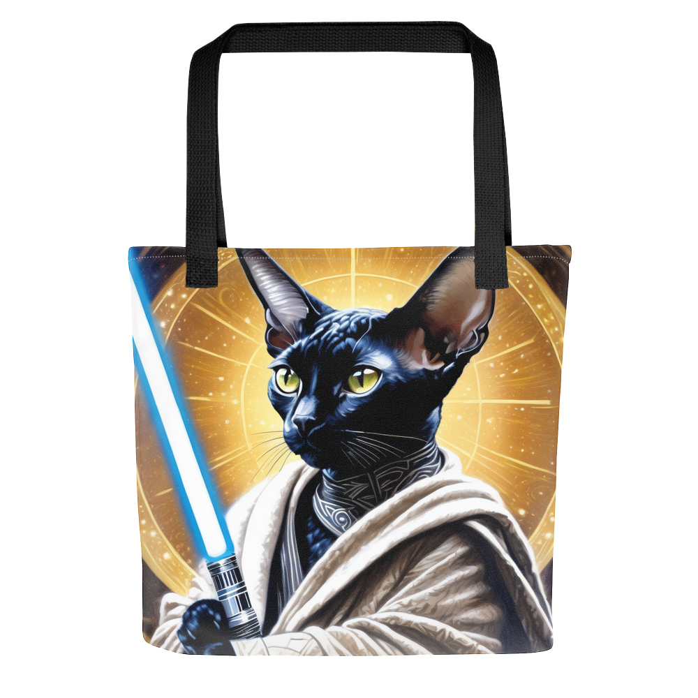 PugMug Custom Black Devon Rex Cat Tote