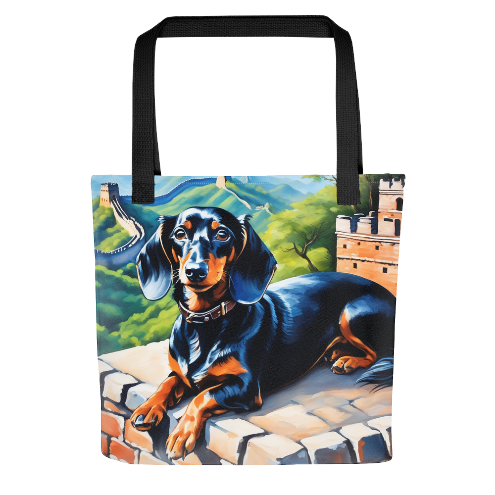PugMug Custom Black Dachshund Tote