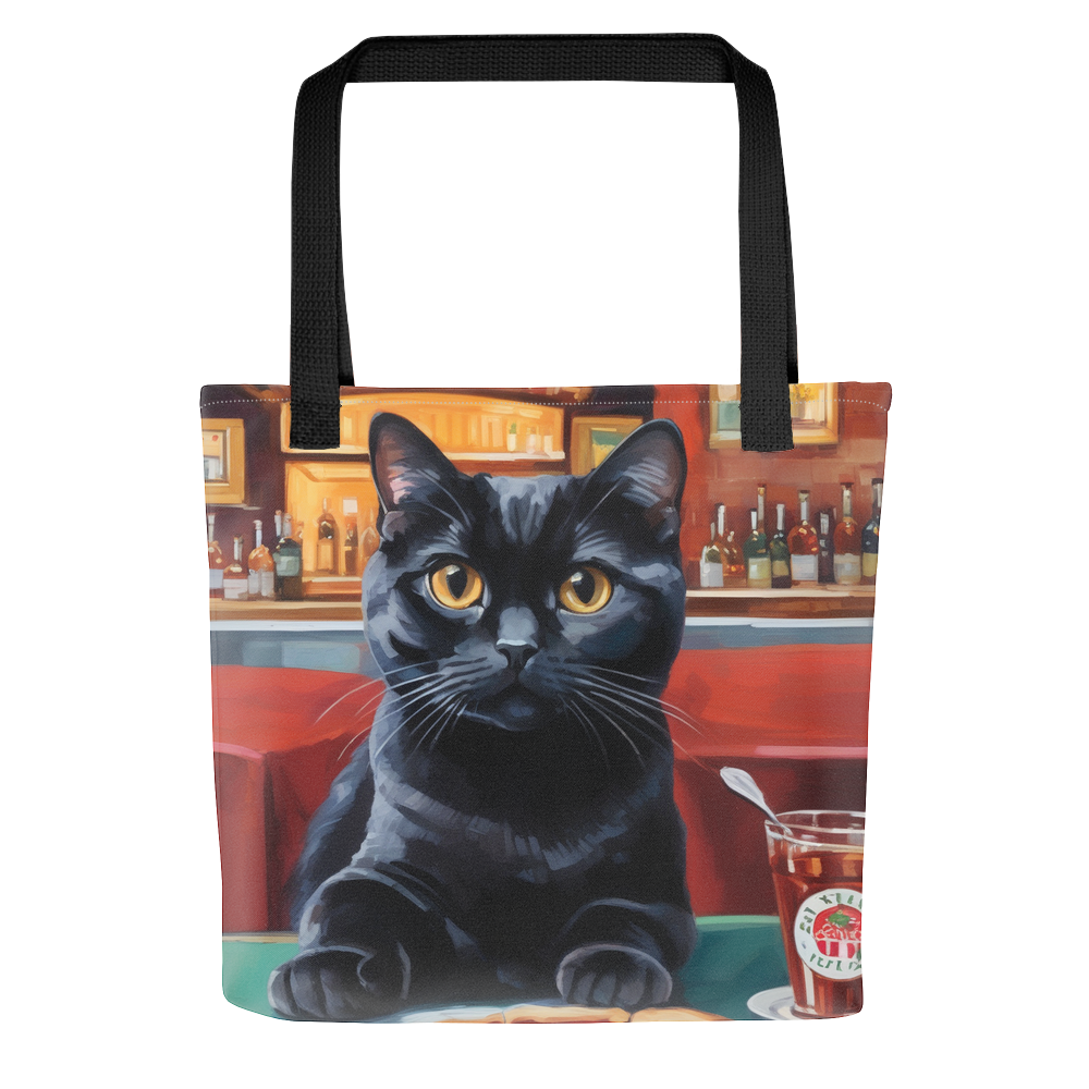 PugMug Custom Black Scottish Fold Cat Tote
