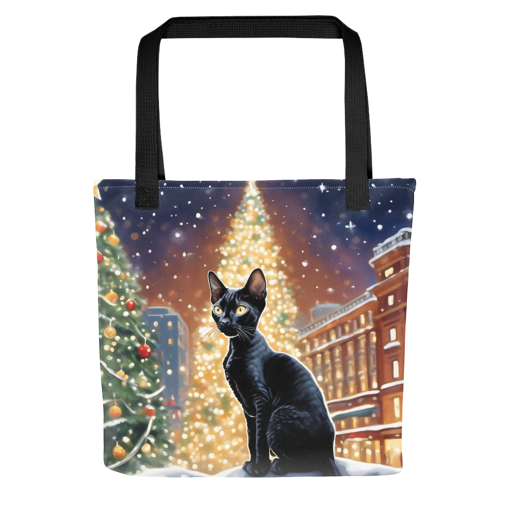 PugMug Custom Black Devon Rex Cat Tote