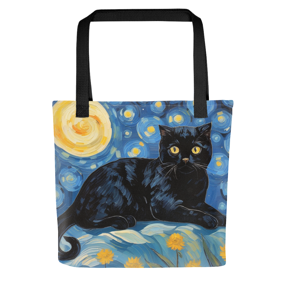 PugMug Custom Black Scottish Fold Cat Tote