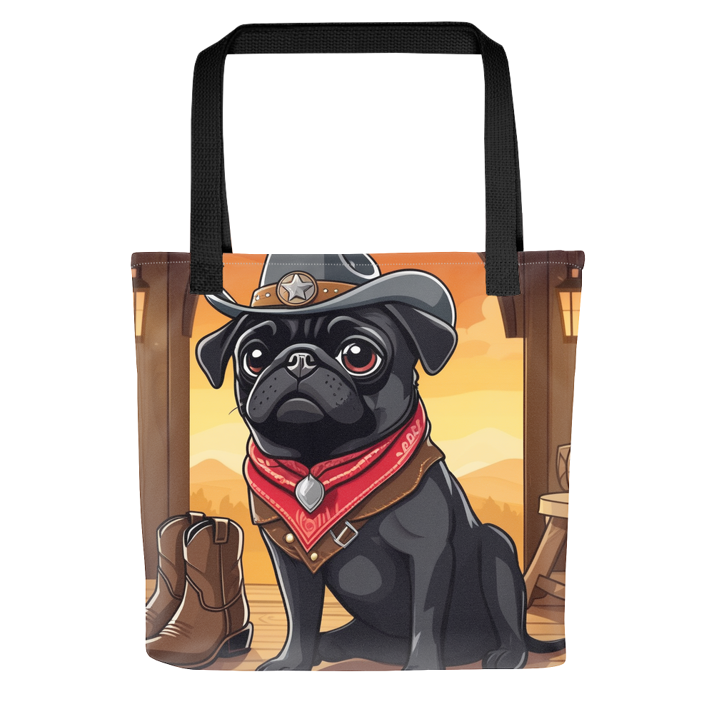PugMug Custom Black Pug Tote